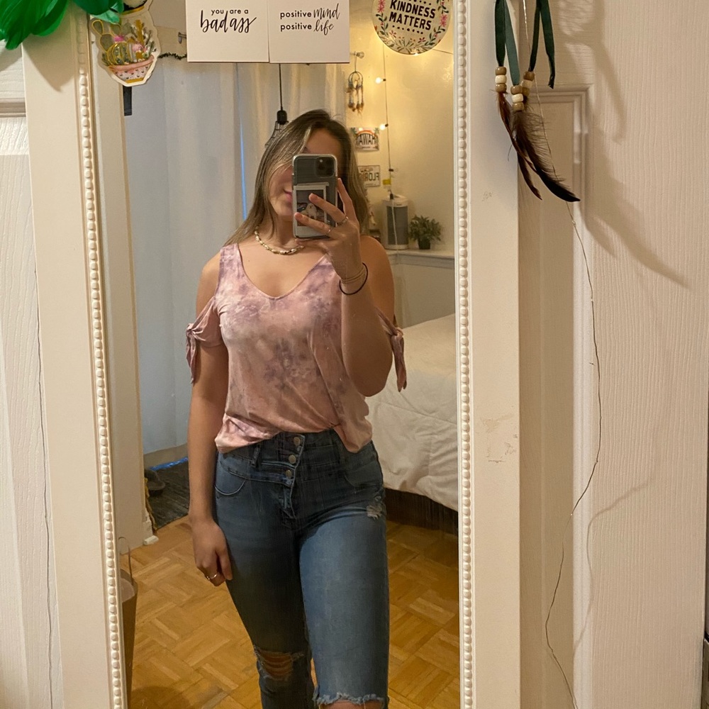 COPY - Pink Tie-Dye Off the shoulder